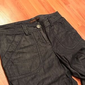 Limited linen denim Drew wide leg pants